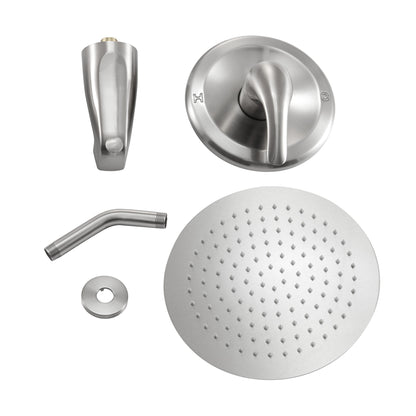 10 Inch Rainfall Round Shower System Wall Mounted in Brushed Nickel (Valve Included)