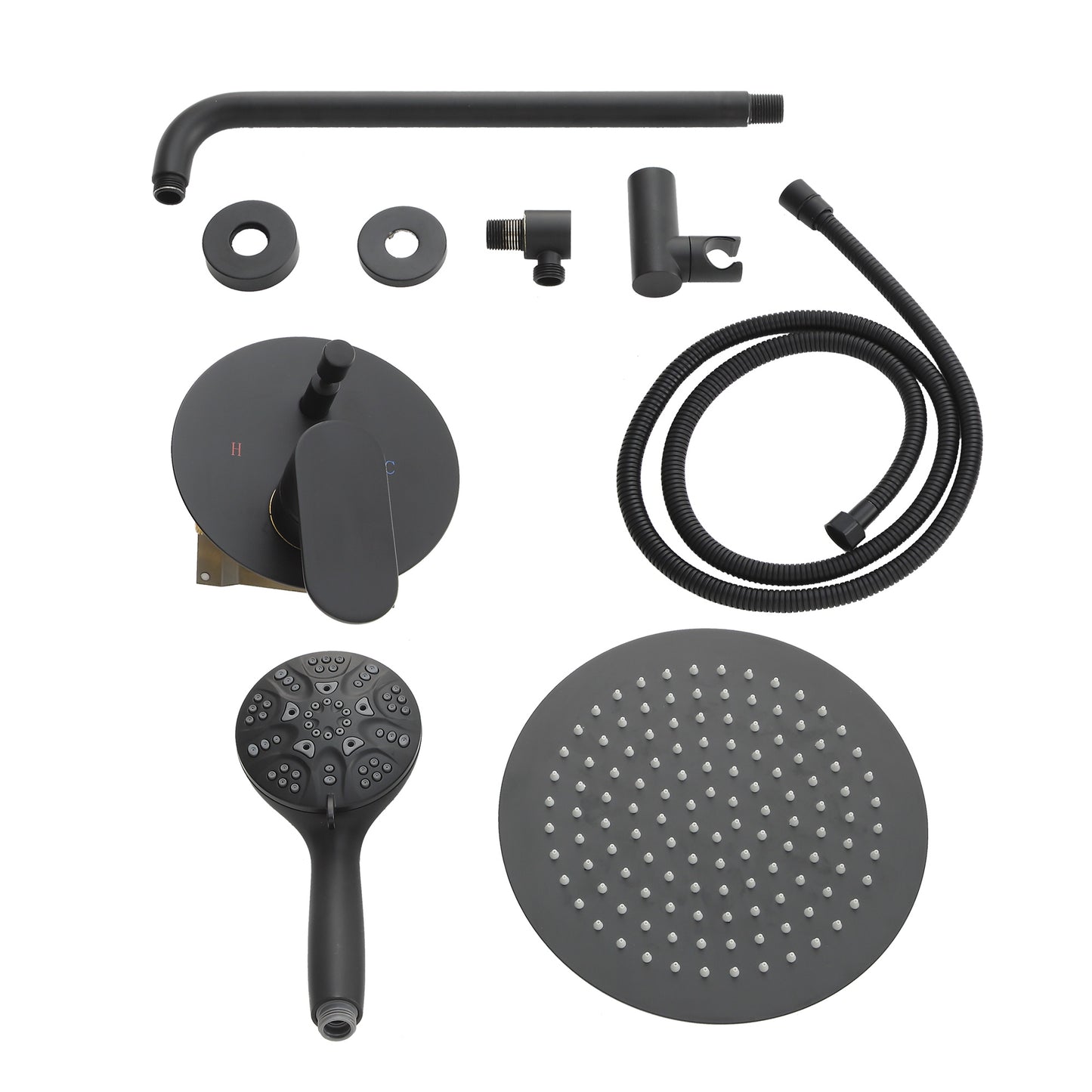 10 Inch Rainfall Round Shower System with Handhel Shower Wall Mounted (Valve Included)