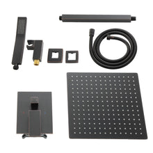 Load image into Gallery viewer, 16 Inch Rainfall Square Shower System with Handheld Shower Ceiling Mounted in Oil Rubbed Bronze (Valve Included)
