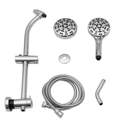 5 Inch Rainfall Round Shower System with Handheld Shower 8 Spray Multi Function Dual Shower Head