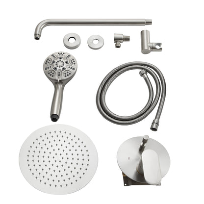 10 Inch Rainfall Round Shower System with Handhel Shower Wall Mounted (Valve Included)