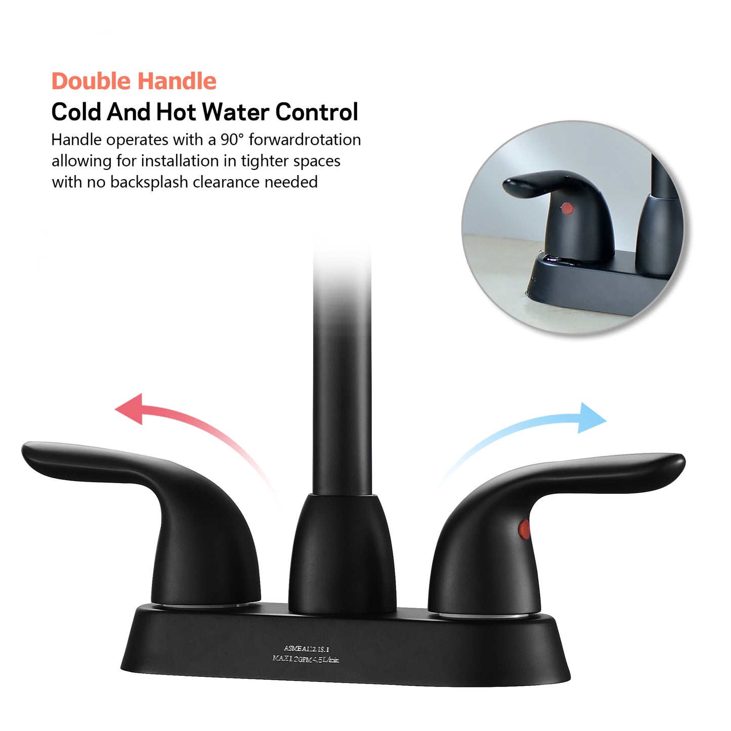 2 Handle Bathroom Sink Faucet with Pop-up Drain and Water Hoses