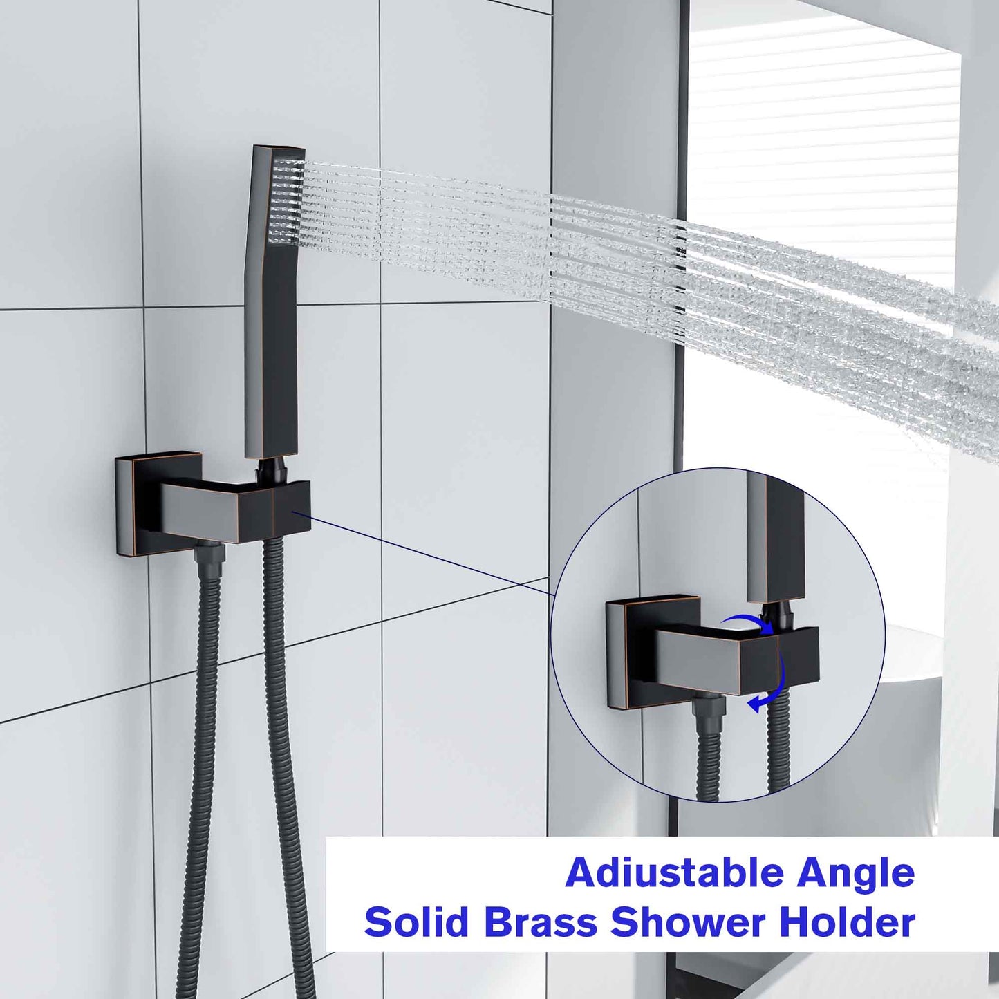 10 Inch Rainfall Square Shower System Wall Mounted in Oil Rubbed Bronze (Valve Included)