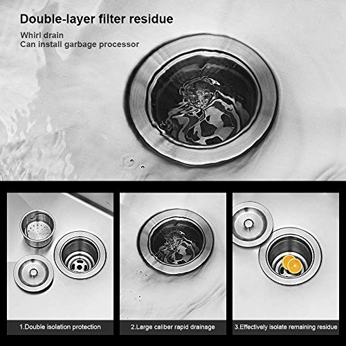 26" W x 18" D Undermount Kitchen Sink 18 Gauge Stainless Steel Deep Single Bowl with Sink Grid