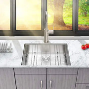 26'' W x 18'' D Undermount Kitchen Sink 16 Gauge Stainless Steel Deep Single Bowl with Sink Grid Kichae USA