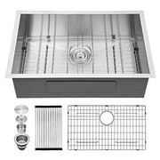 26'' W x 18'' D Undermount Kitchen Sink 16 Gauge Stainless Steel Deep Single Bowl with Sink Grid Kichae USA
