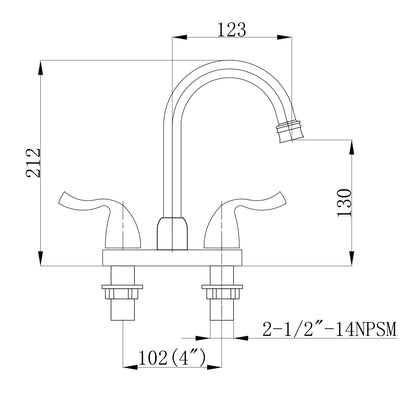 Two Handle Bathroom Sink Faucet with Pop-up Drain and Faucet Supply Lines