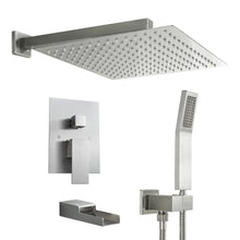 Load image into Gallery viewer, 10 Inch Rainfall Square Shower System with Waterfall Faucet Wall Mounted (Valve Included)
