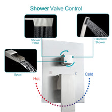 Load image into Gallery viewer, 10 Inch Rainfall Square Shower System with Waterfall Faucet Wall Mounted (Valve Included)
